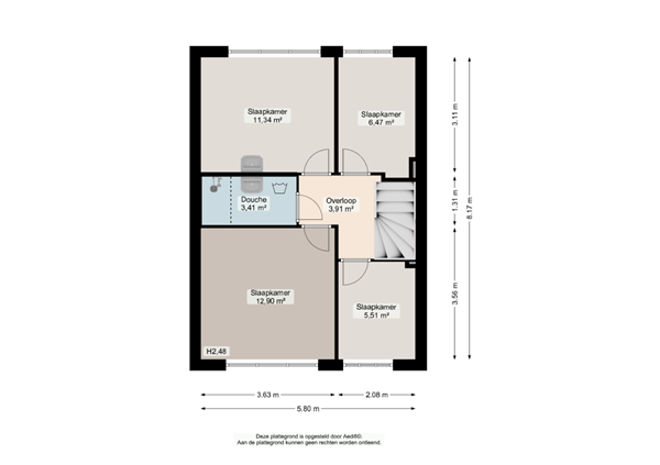 Floorplan - Siriusstraat 51, 9742 KV Groningen